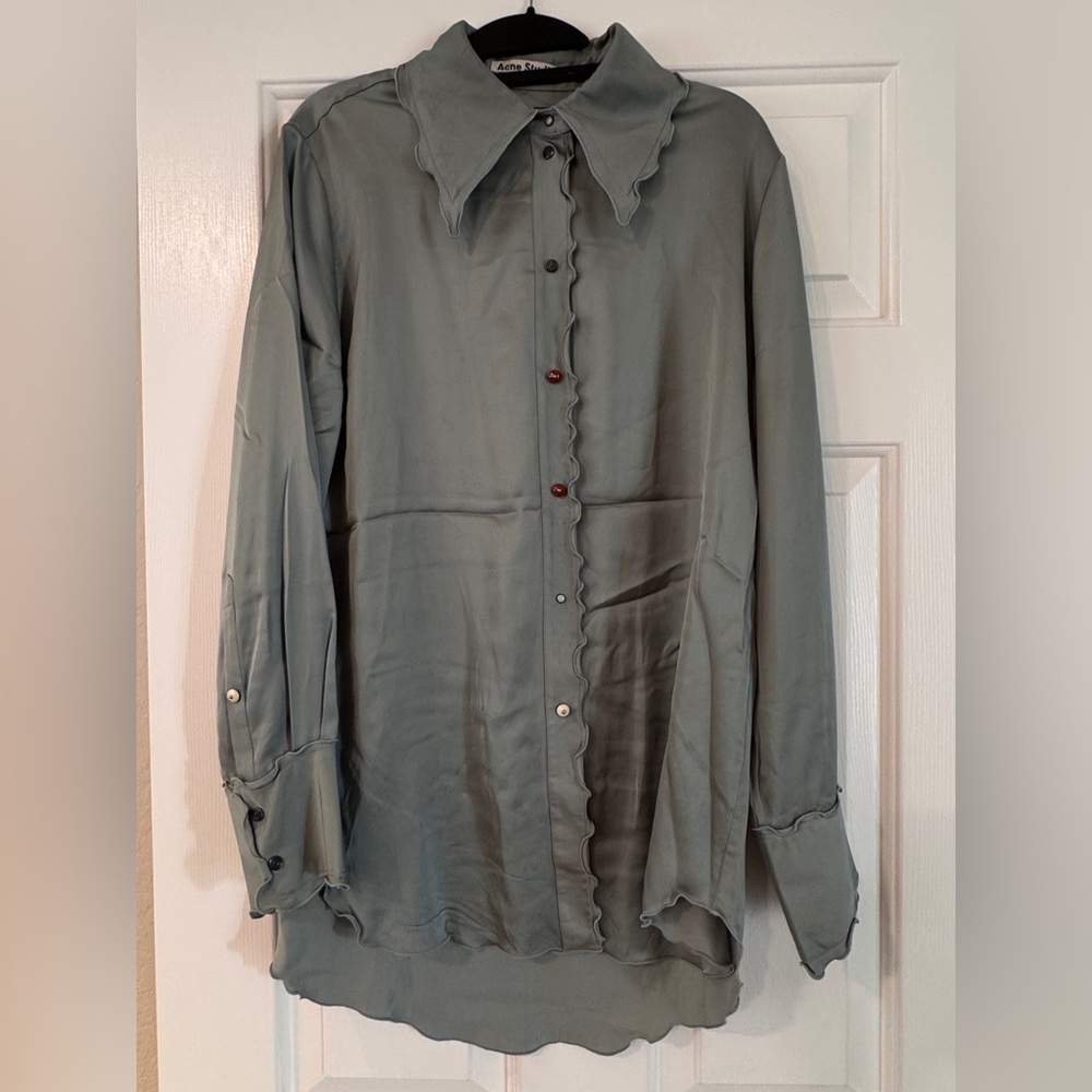 Acne Studio Satin Button-Up Shirt